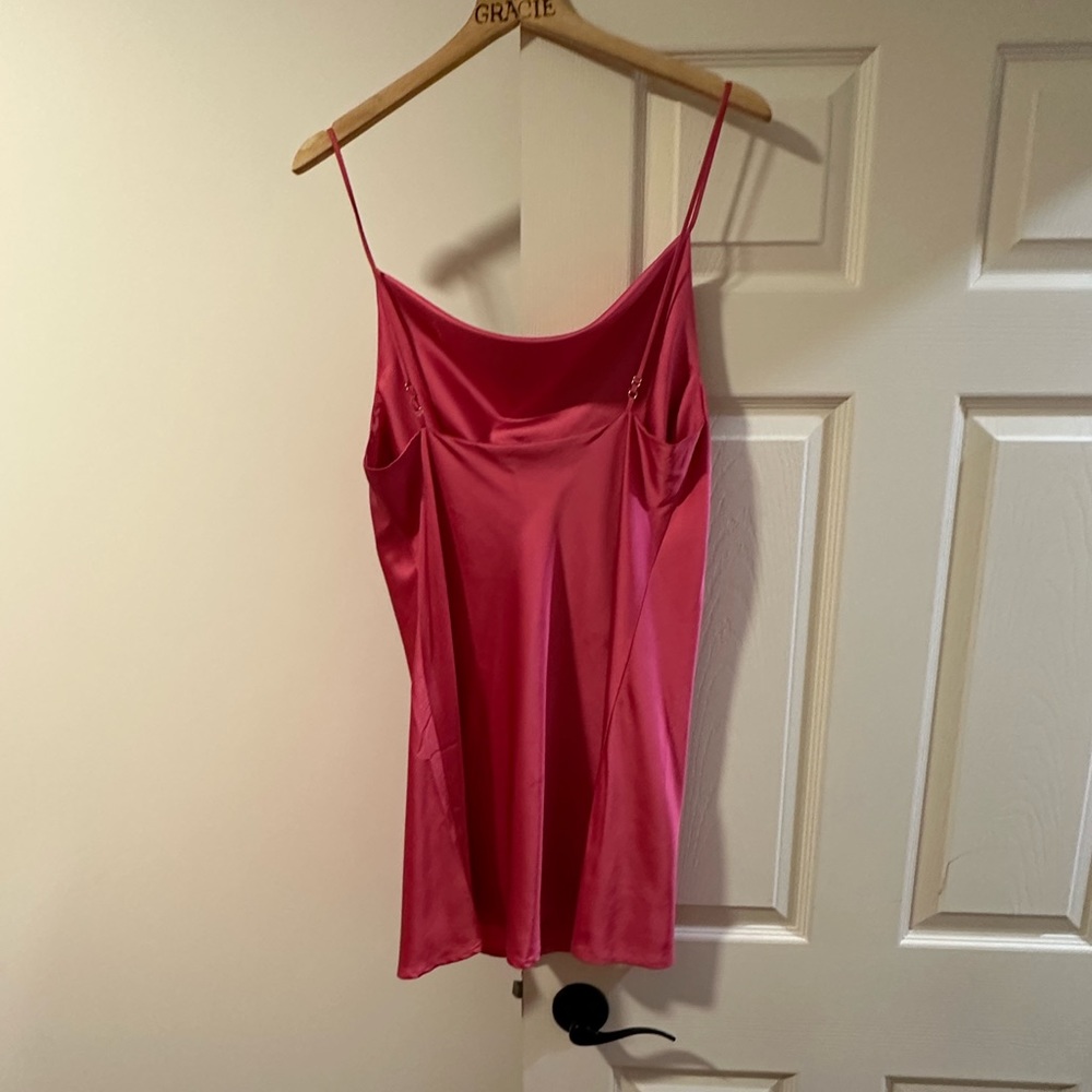 Dance & Marvel pink satin cowl neck mini dress